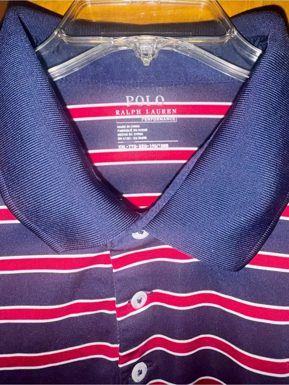 Polo by Ralph Lauren Navy Polo with Red & White Stripes